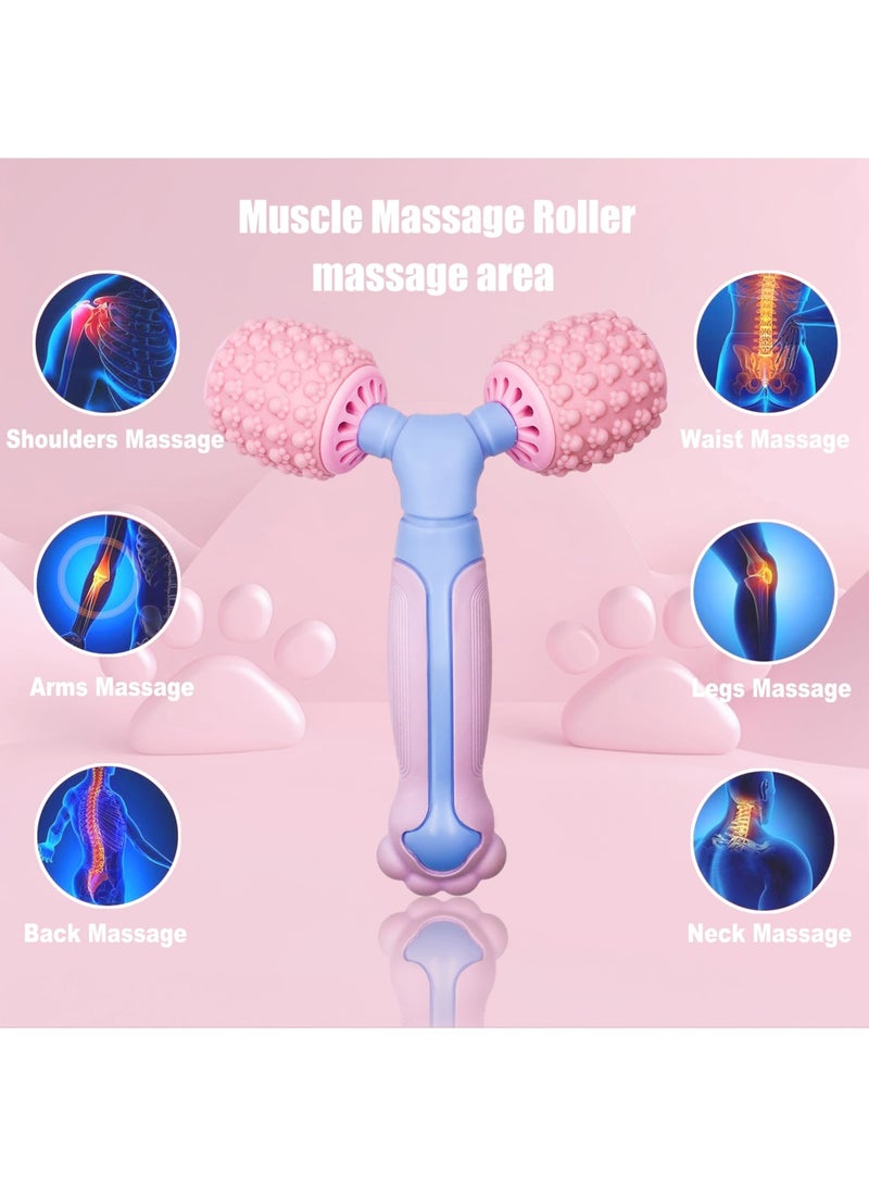 سيوسي أسطوانة تدليك العضلات لاسترخاء العضلات، مصممة لليوجا والبيلاتيس، وتخفف من آلام العضلات، عصا تدليك السيليكون لراحة عضلات الساق، أداة تشكيل الجسم (وردي) - Image 3